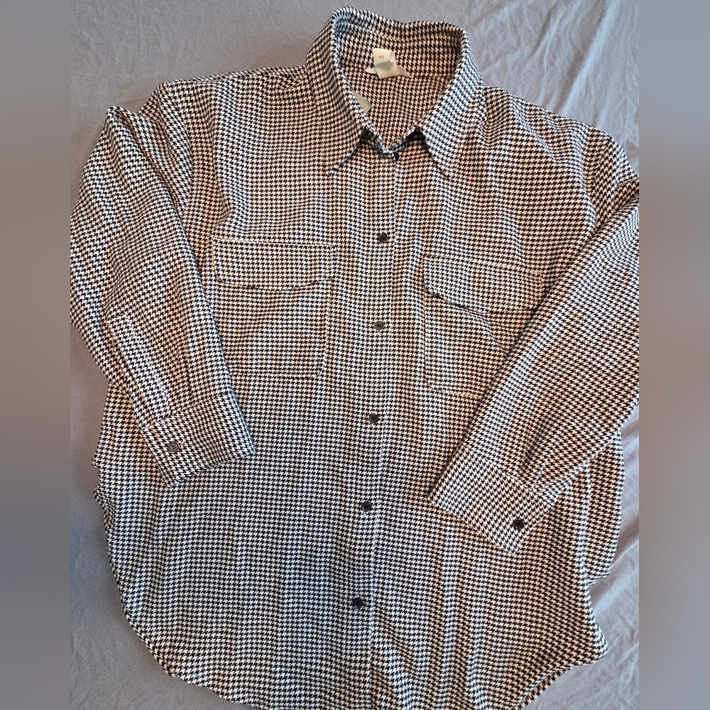 ​H&M Oversized Houndstooth Shacket~Unisex~Size Medium~NWT